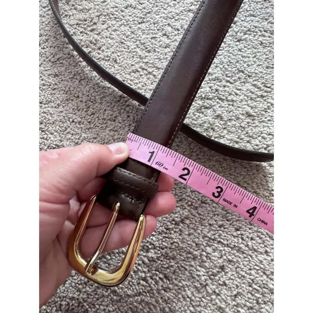 Handcrafted Brown Leather Belt Men's Size 38 Made in America Genuine on Bonded